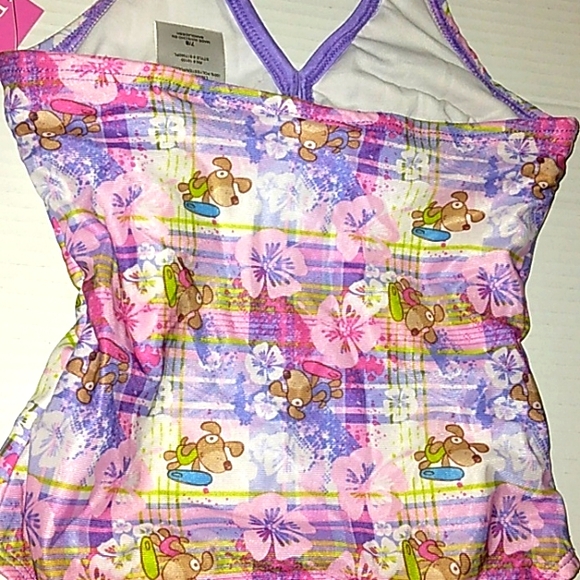 ☆NWT☆Cute Girls DREAM WAVE UPF 50+ Pink/Purple Plaid 2011 modest Swimsuit☆Sz 7/8 - Picture 7 of 13